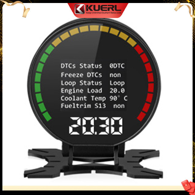 Kuerl Car Obd Hud Head-up Display Đồng hồ tốc độ đa chức năng Hệ thống cảnh báo chẩn đoán kỹ thuật số