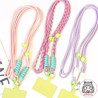 Dây Đeo Cổ Tay Kèm Kẹp Cố Định Màu macaron Đơn Giản Thông Dụng Cho Điện Thoại