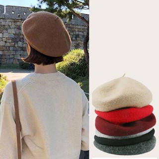 Mũ nón len beret nồi bánh tiêu nữ phong cách họa sĩ Hàn Quốc iLita ulzzang đẹp mùa đông thời trang màu nâu, be, đen