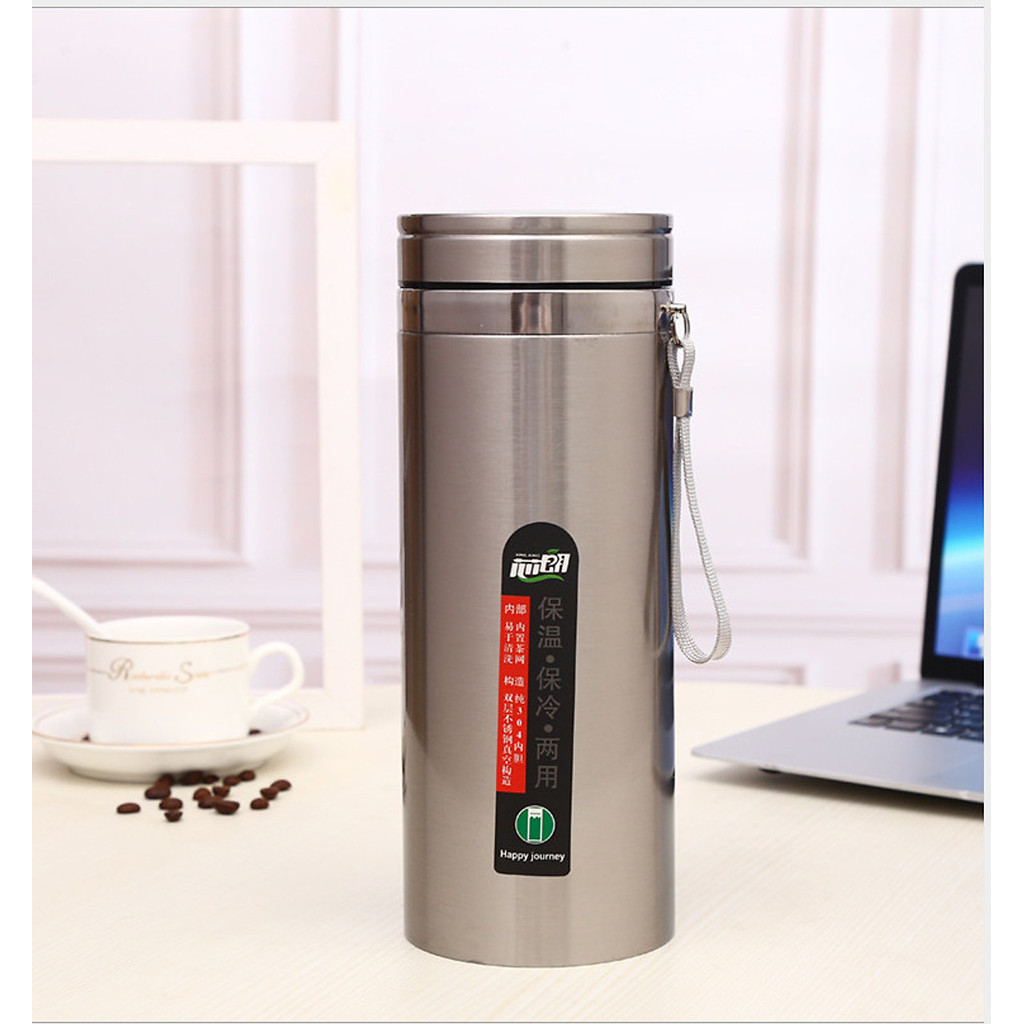Bình giữ nhiệt inox 304 dung tích 1500ml TBNGOOD   3 lớp cách nhiệt, miệng rộng 9cm, giữ nóng 10g, lạnh 20g, có khay lọc