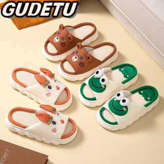 Clemine  Dép Mới Thời Trang Nữ Dép EVA Dễ Thương Ếch Nhà Vải Lanh Dép Chống Trơn Trượt Dép Cho Cặp Đôi