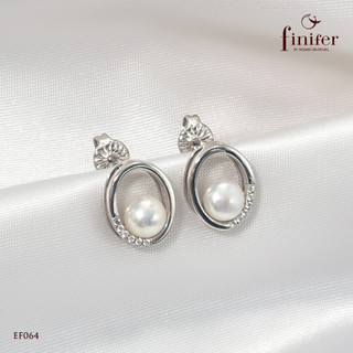 Bông tai ngọc trai thật, bạc quý kim với thiết kế tinh xảo, thanh lịch - EF064 - Finifer by Hoang Gia Pearl