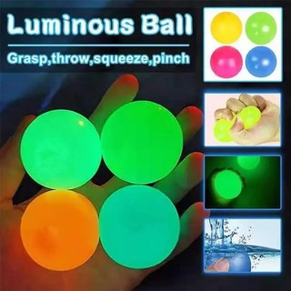 4.5 / 6cm phát sáng dính bóng trần phát quang ném tường mục tiêu bóng người lớn trẻ em ngoài trời squash bóp đồ chơi giảm căng thẳng