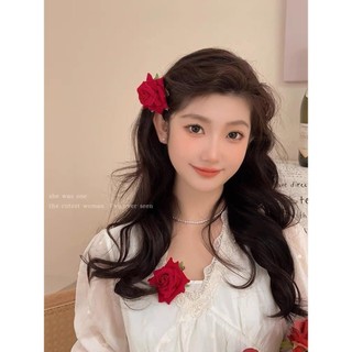 (Bán buôn-chuyên sỉ) Kẹp tóc hoa hồng đỏ