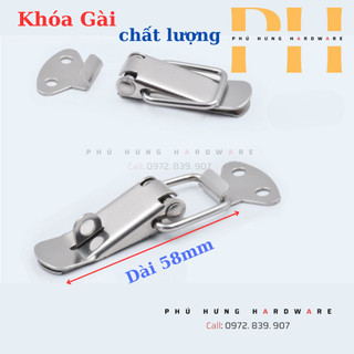 Khóa gài, khóa mỏ vịt inox 304 dạng trơn size 58mm.