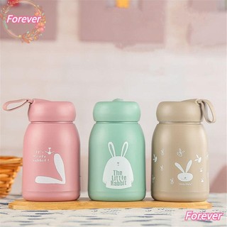 Bình giữ nhiệt bằng thủy tinh in hình thỏ hoạt hình dễ thương nhiều màu tùy chọn