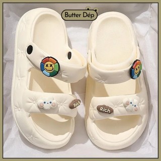 Dép Sandal Nữ Hai Quai Đế Mềm Chống Trượt Tặng Kèm Sticker Cute
