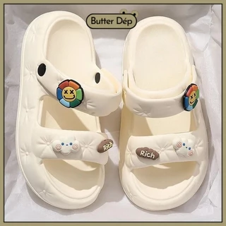 Dép Sandal Nữ Hai Quai Đế Mềm Chống Trượt Tặng Kèm Sticker Cute
