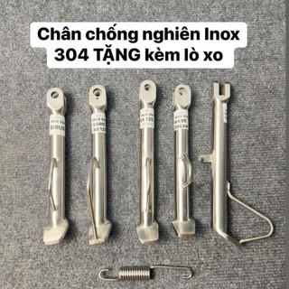 Chân chống nghiêng Inox 304 TẶNG kèm lò xo, chân chống Inox 304 cho các dòng xe