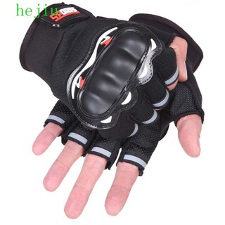 Hejiu Găng Tay Xe Máy Nửa Ngón Free Size 1 Cặp Xe Máy Bảo Vệ Bánh Răng Chống Sốc Chống Trơn Trượt Thoáng Khí Cứng Knuckles Găng Tay