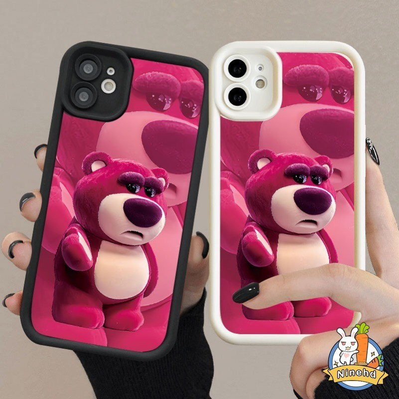 Ốp lưng OPPO A18 A38 A17 A16 A15 A38 A57 A5S A3S A5 A9 A98 A58 A94 Reno 8T 6 5 5G 10 Pro Plus 5G Phim Hoạt Hình Sáng Tạo Cao Cấp Vỏ Bảo Vệ Điện Thoại Gấu Dâu