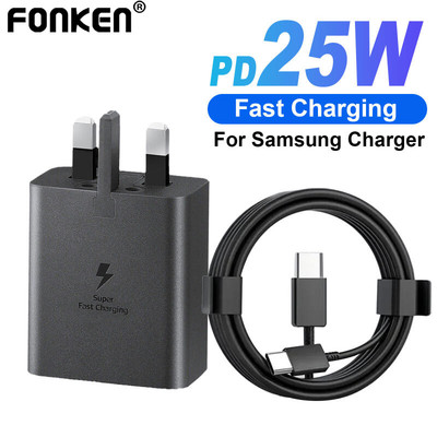 Fonken PD 25W USB C Sạc Nhanh 3.0 Cáp Sạc Siêu Nhanh Loại C Cho Samsung Galaxy S23 S22 S21 Ultra Note 20 Sạc