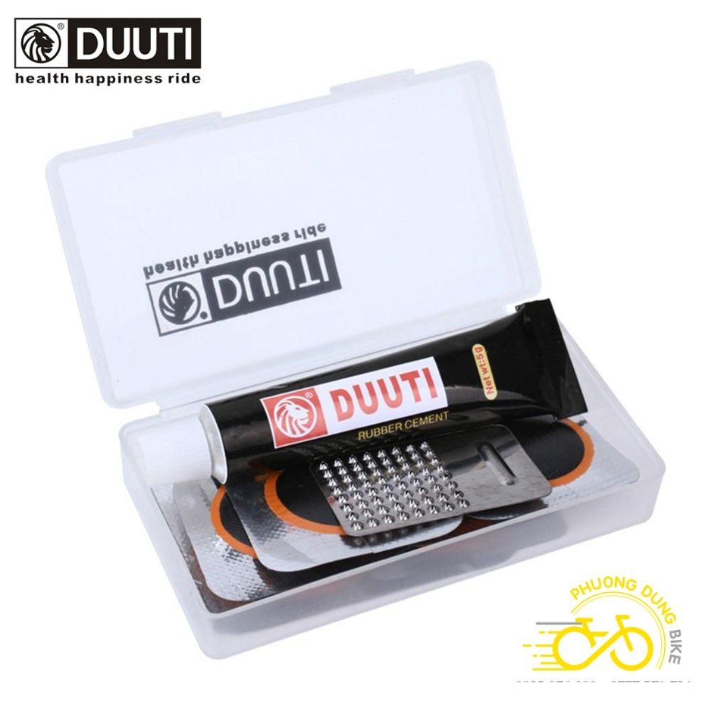 Hộp vá săm ruột xe đạp DUUTI - 7 miếng vá có keo