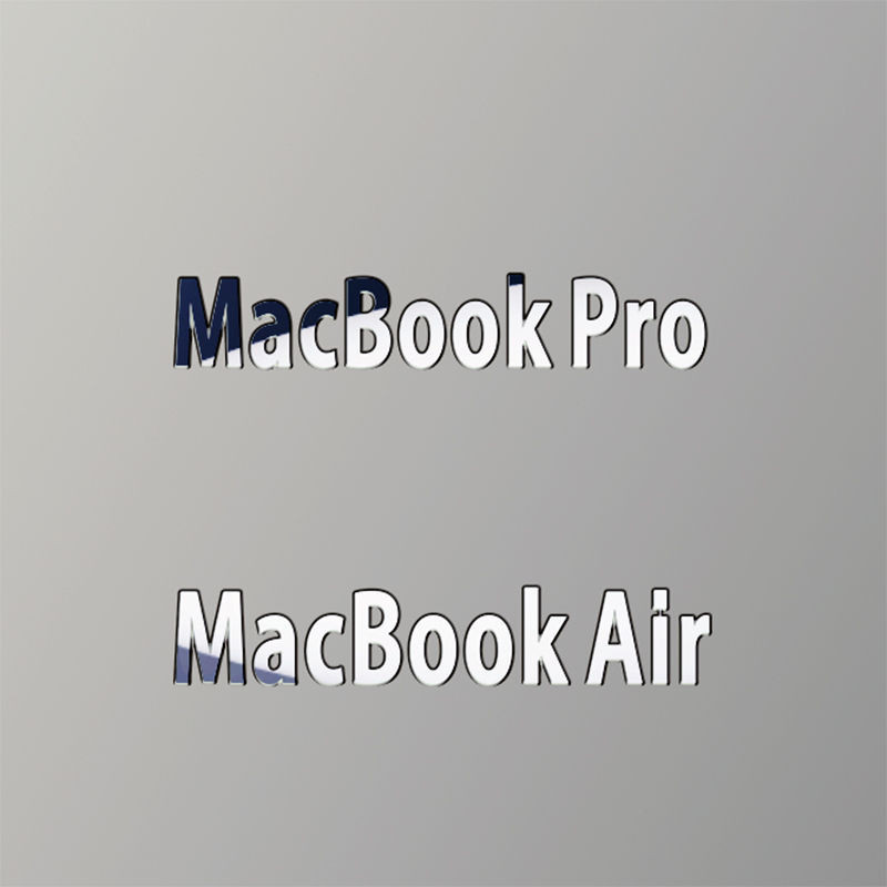 Miếng Dán Apple macbook pro Chữ Kim Loại Dán Apple Laptop Khung Trang Trí Logo Bạc Dán
