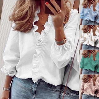 Áo sơ mi nữ dài tay plus size thời trang âu mỹ