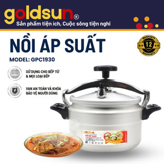 Nồi áp suất nhôm GOLDSUN GPC1930, nồi hầm đáy từ đa năng dung tích 4L5L7L9L11L dùng cho mọi loại bếp