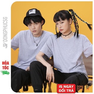 Áo thun trơn unisex màu xám basic ulzzang nam nữ cá tính cổ tròn thun 4 cotton chiều dày dặn ATTX