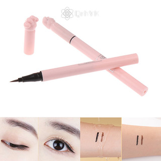 Qrhyk 1pc cat paw đen nâu lỏng bút kẻ mắt dài lasg chống thấm nước kẻ mắt mới
