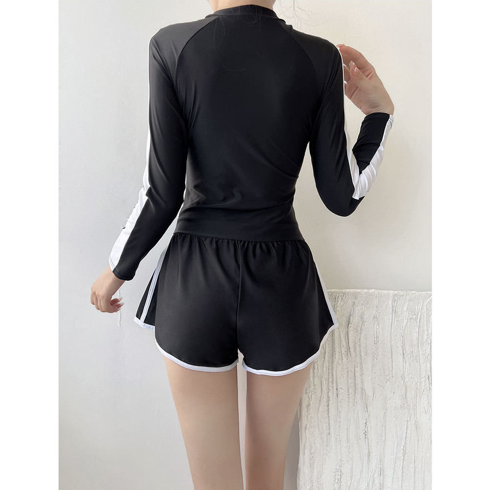 Đồ bơi thể thao chuyên nghiệp Đồ bơi dài tay một mảnh Đồ bơi sinh viên bảo thủ