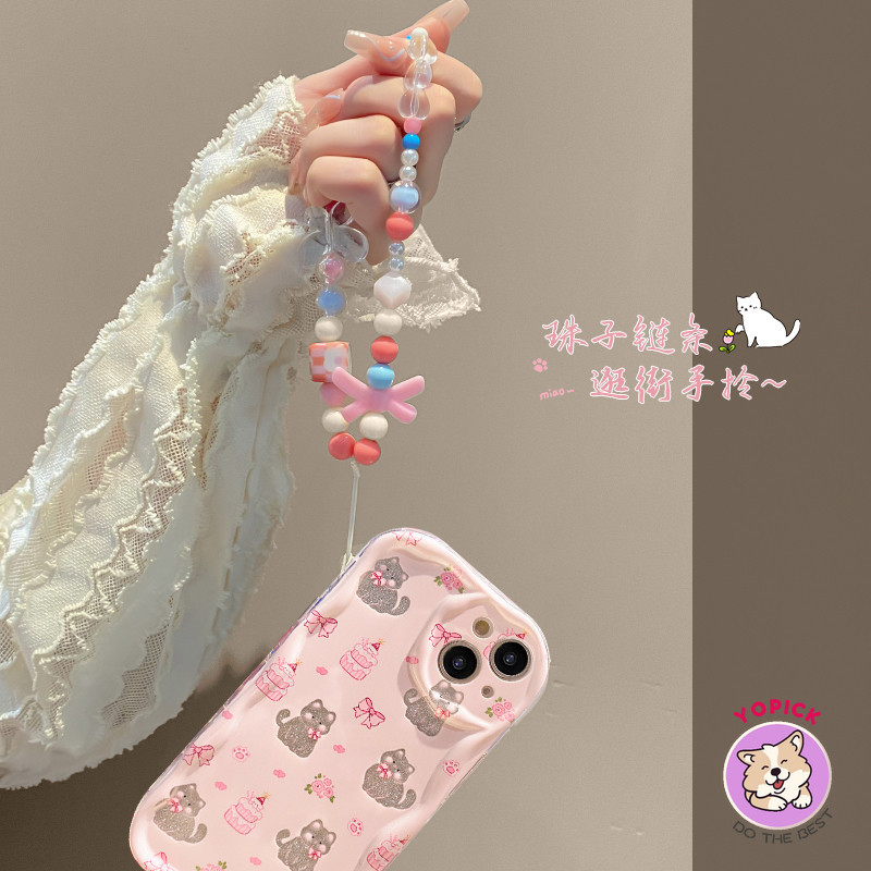 Thích hợp cho Ốp điện thoại Apple 15 iPhone14promax / 13 Họa tiết kem 11 Chuỗi mèo rỗng 12pro Chống sốc xs / xr Silicone 8 / 7plus Trong suốt 5g Vỏ bảo vệ nữ 6s mới QB