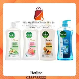 Dettol onzen sữa tắm chai - 950g dưỡng ẩm, chăm sóc da, loại bỏ 99% vi khuẩn, nhiều loại hương