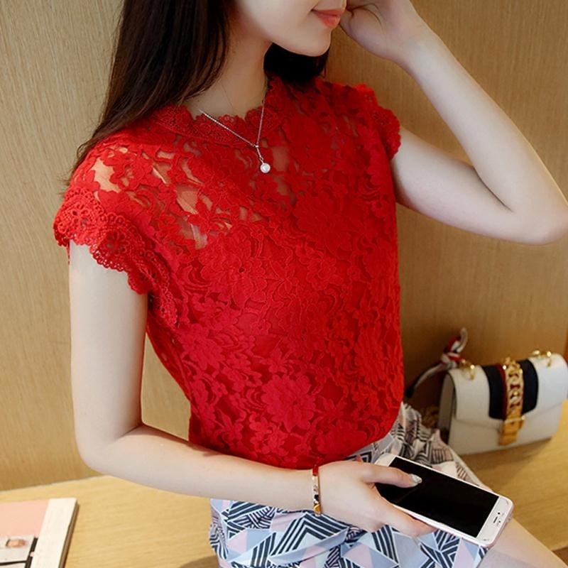 Áo Sơ Mi Ren Đáy Nữ Mùa Hè 2023 Phong Cách Mới Plus Size Nữ Phiên Bản Hàn Quốc Rời Ôm Hơn Nhìn Không Tay Tất Cả Trận Đấu Đứng Cổ Áo