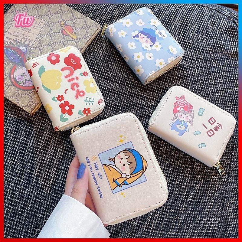 Ví Ngắn Đựng Thẻ ID/Tiền Xu Họa Tiết Hoạt Hình Dễ Thương Phong Cách Nhật Bản 2022 Cho Nữ