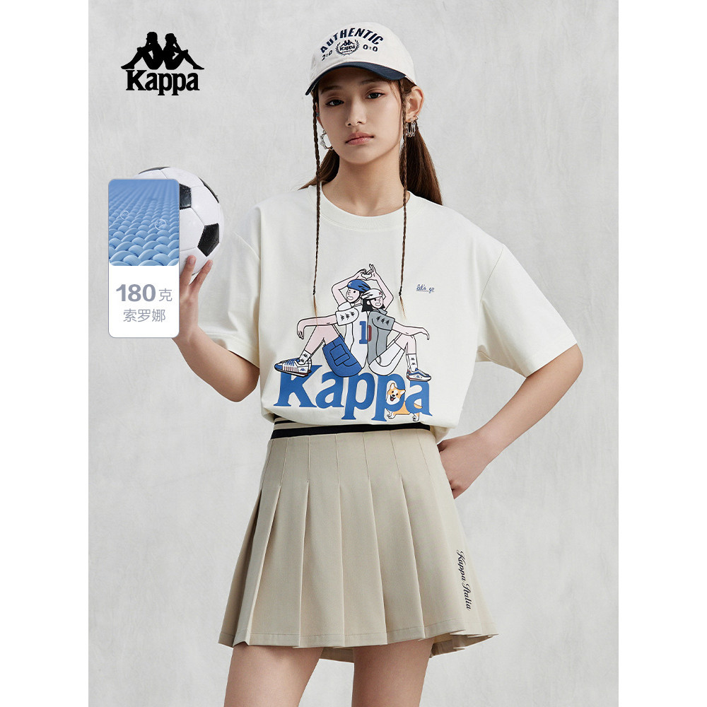 Kappa Kappa Tay Ngắn Nam Nữ Mùa Hè Solona Đi Xe Đạp Họa Tiết Áo Thun Nữ Tay Nửa 0316