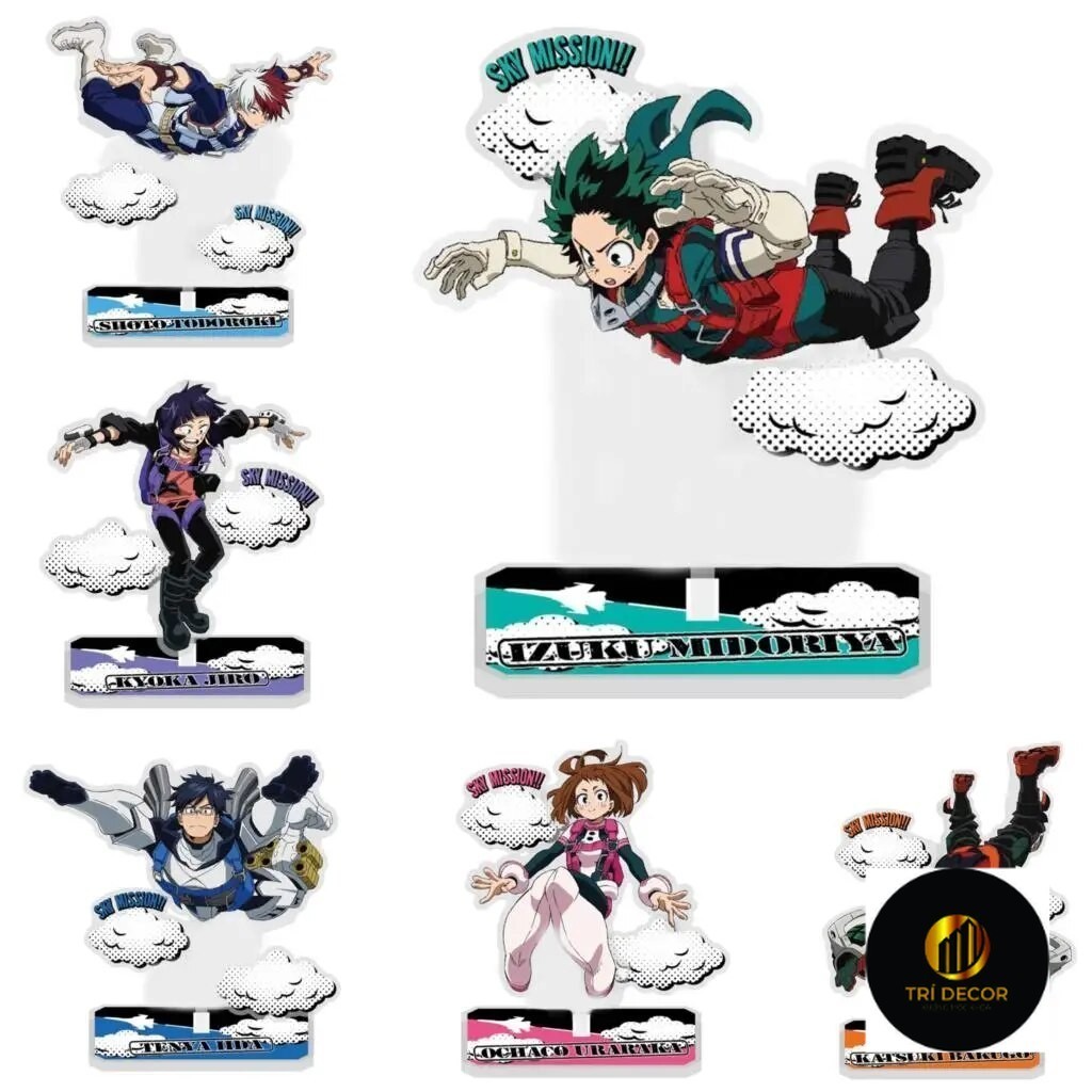 Mô hình Standee My Hero Academia Deku Might Shigaraki Tomura Bakugo Shoto 14 Phụ kiện trang trí để b