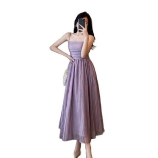 Váy suông đầm bầu HAI DÂY thiết kế TƠ NHĂN HAI LỚP dáng dài maxi đi biển đi tiệc sang chảnh mềm mại V214