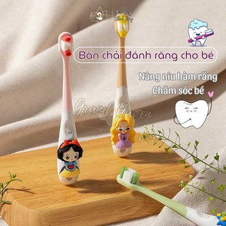 Bàn Chải Đánh Răng GRAND HAVEN Bàn Chải Cho Bé Từ 2-12 Tuổi Lông Mềm Mịn Hoạt Hình Cao Cấp An Toàn Tiện Lợi