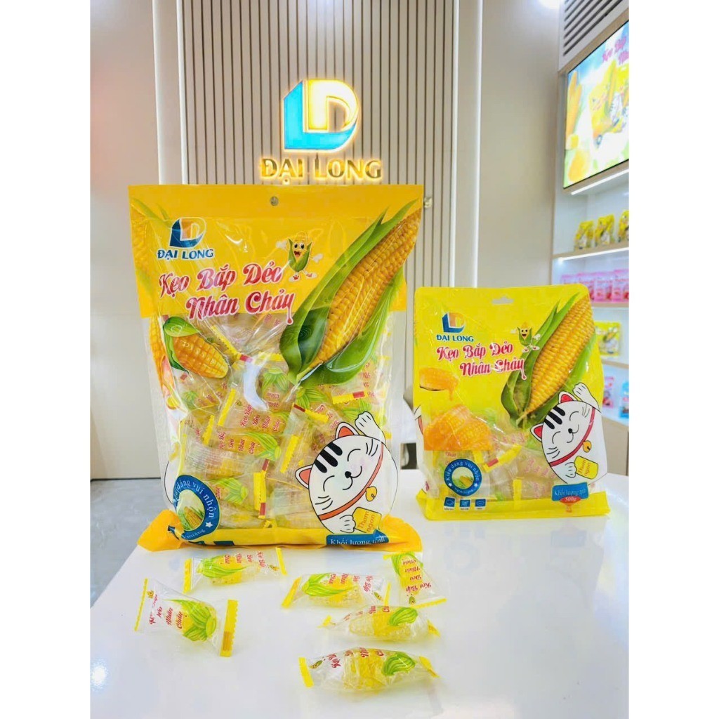 Kẹo bắp dẻo nhân chảy Đại Long (Gói 500g, 1kg)