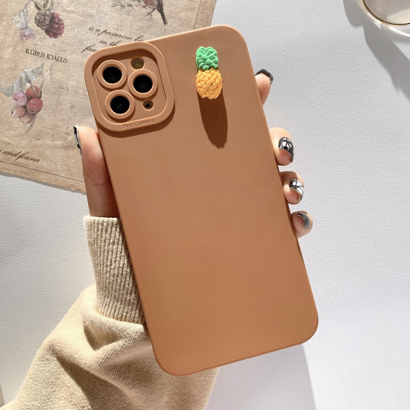 Ốp Lưng Basic Camera Nổi - Mẫu Pineapple x Corn Nổi - Trái Dứa - VN043
