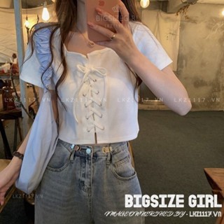 Áo thun Bigsize Áo croptop nữ form rộng tay ngắn cổ tròn trắng mùa hè Phong cách Hàn Quốc Thời Trang đẹp