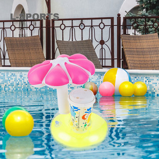 L-sports Giá đỡ cốc đựng đồ uống nổi cho bể bơi, Giá đỡ đồ uống bơm hơi Phao uống nước Phao đựng đồ uống cho bữa tiệc bể bơi