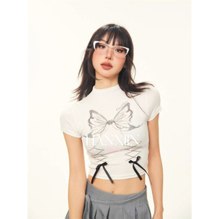 HANXIN áo phông áo thun nữ croptop baby tee Phong cách Korean Vintage Fashion WCS2430F68 13Z240327