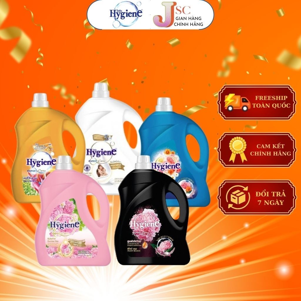 (TRỢ GIÁ) Nước Xả Vải Hygiene Thái Lan Giặt Xả Quần Áo Milky Touch Milk Serum Expert Care Nhiều Hương Can 3500ml ..,