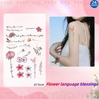 Hình xăm chữ và hoa họa tiết hình xăm cánh tay cô gái dễ thương hình xăm chống thấm nước kéo dài trong 7 ngày hình xăm giả tạm thời