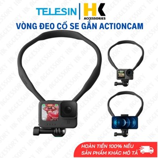 Vòng Đeo Cổ Telesin SE gắn Actioncam Gopro Insta360 ace pro Action 4 3 silicon mềm mại chống đau cổ