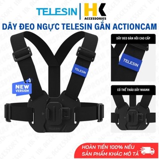 Dây đeo ngực Telesin gắn Gopro Điện thoại  Action 4 3 Insta360 Ace pro co dãn - Chính Hãng