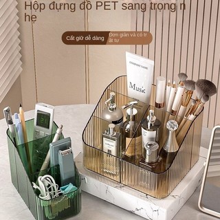 Hộp đựng ngăn trong suốt dày Hộp đựng mỹ phẩm để bàn Hộp sắp xếp trang điểm Hộp đựng bút