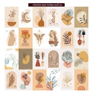 Tranh decor trang trí Poster tranh decan decor hình dán tường cô gái phong cách Minimalist-Lá Tre Shop