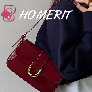 Túi Họa Tiết Nữ Mới Retro Rượu Vang Đỏ Móng Ngựa Khóa Thời Trang Di Động Nách Túi Đeo Vai Túi Messenger