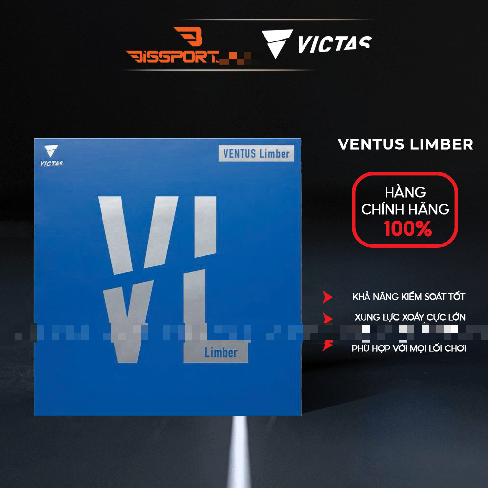 Mặt Vợt Bóng Bàn Victas Ventus Limber 40 Độ Chính Hãng - Tốc Độ Vượt Trội, Kiểm Soát Hoàn Hảo, Xoáy 