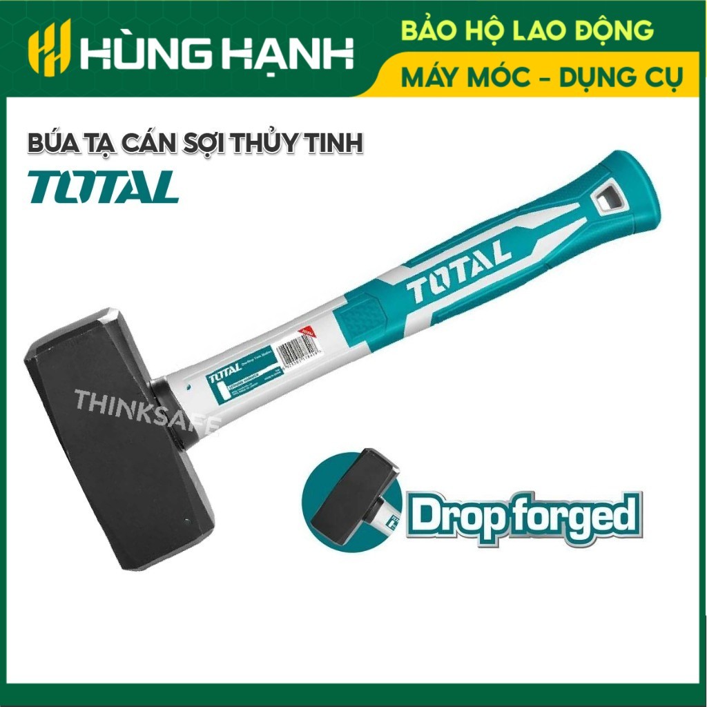 Búa tạ cán sợi thủy tính Total, búa 1000g, 1500g, 5000g, đầu búa rèn thả, búa tạ chịu lực tốt chính 