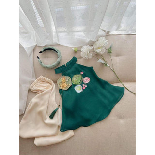 Set yếm lụa  cổ yếm cho bé