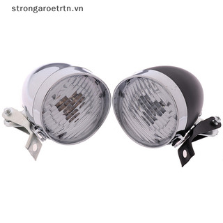 Đèn pha 3 bóng led gắn phía trước xe đạp phong cách cổ điển