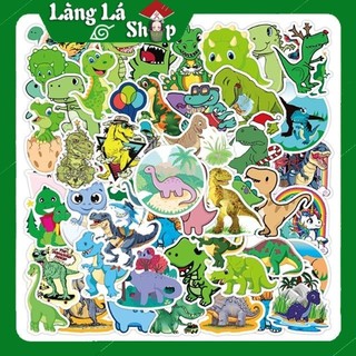 Miếng dán Sticker Những chú khủng long đáng yêu trọn bộ 50 hình - In rõ ràng sắc nét khó tróc