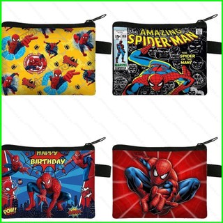[Doly] Marvel Người Nhện Hoạt Hình Trẻ Em Ví Đựng Tiền Xu Ví Móc Khóa Dây Kéo Túi Trẻ Em Ví Tiền Xu Túi Xách Ví
