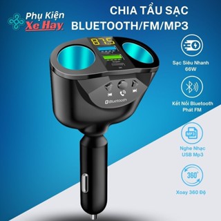 Chia tẩu sạc Bluetooth 5.0 nghe nhạc MP3 USB đa năng sạc siêu nhanh 66W cho xe ô tô 12V 24V đầu cắm tẩu Type C